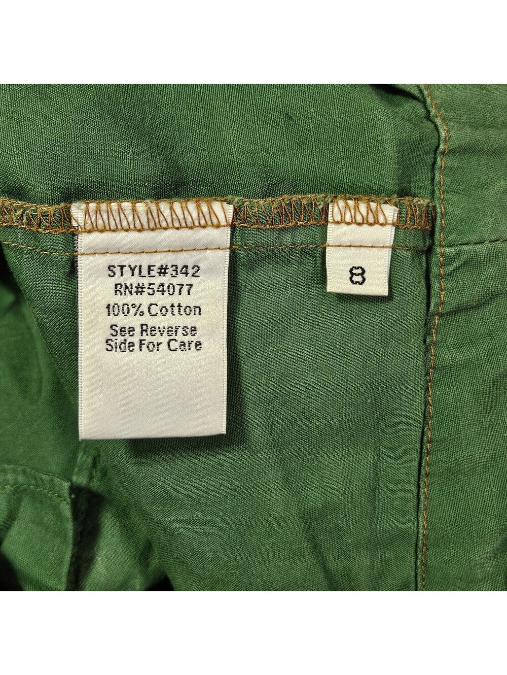 CAbi Women's Cargo Shorts Size 8 Green Cotton Utility Drawstring Waist Gorp Hike - Picture 3 of 6